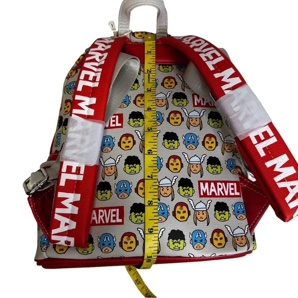 Loungefly Disney Parks Marvel Backpack 2024 Red and Gray Chibi Design Logo NWT - Picture 8 of 12